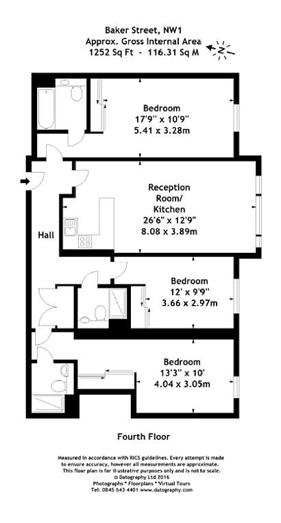 3 Bedrooms Flat to rent in Baker Street, London NW1