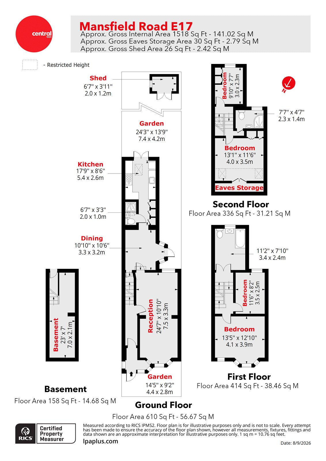70, Mansfield Road, London floorplan
