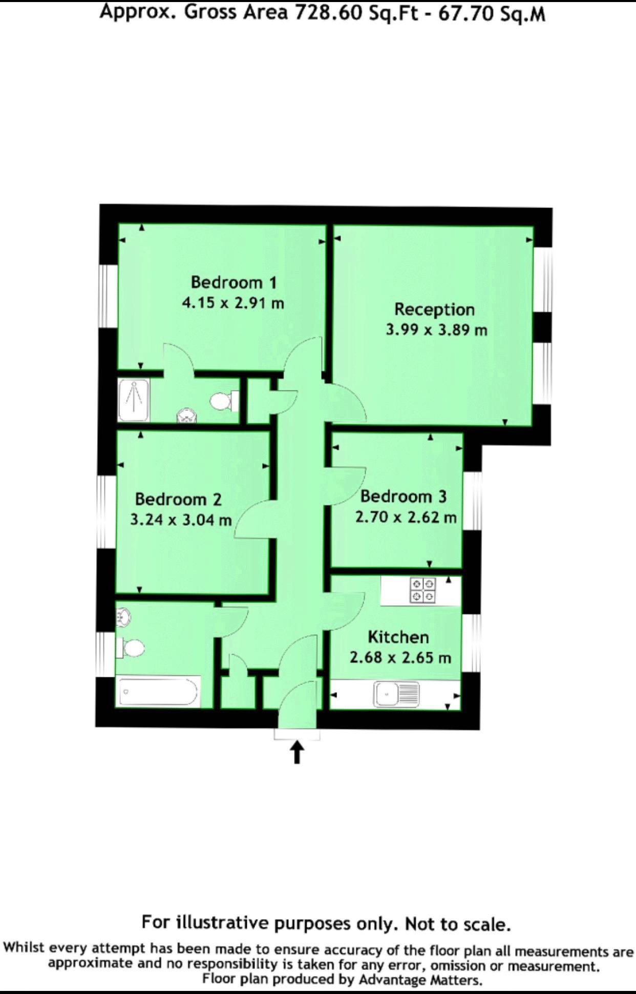 3 Bedrooms Flat to rent in Bramley Copse, Bristol BS41