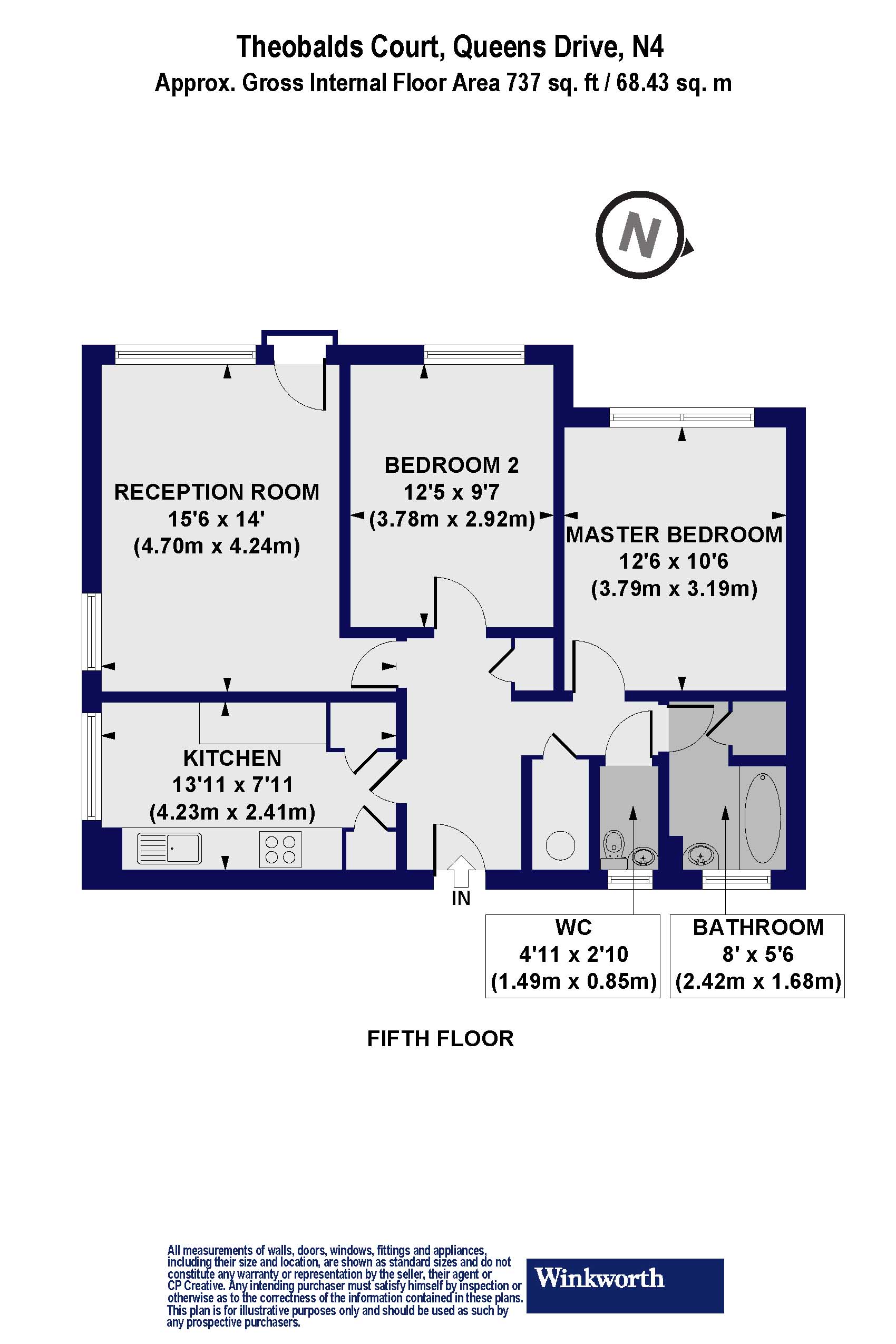 Flat 30, Theobalds Court, 40, Queens Drive, London floorplan