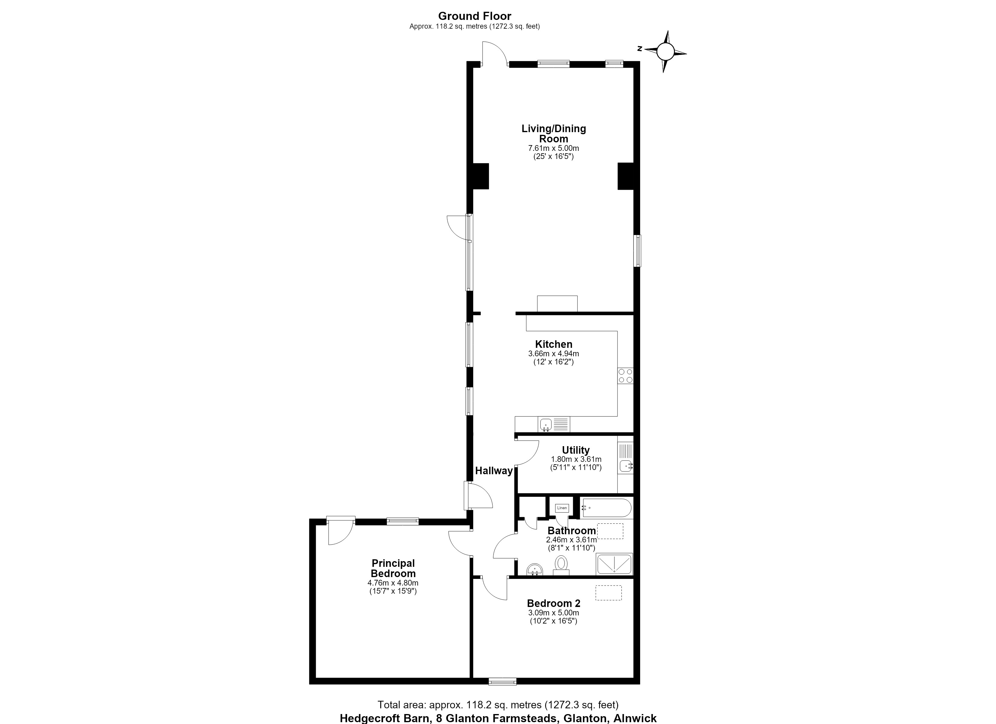 HEDGECROFT BARN, HEDGECROFT BARN, GLANTON FARMSTEADS, GLANTON floorplan