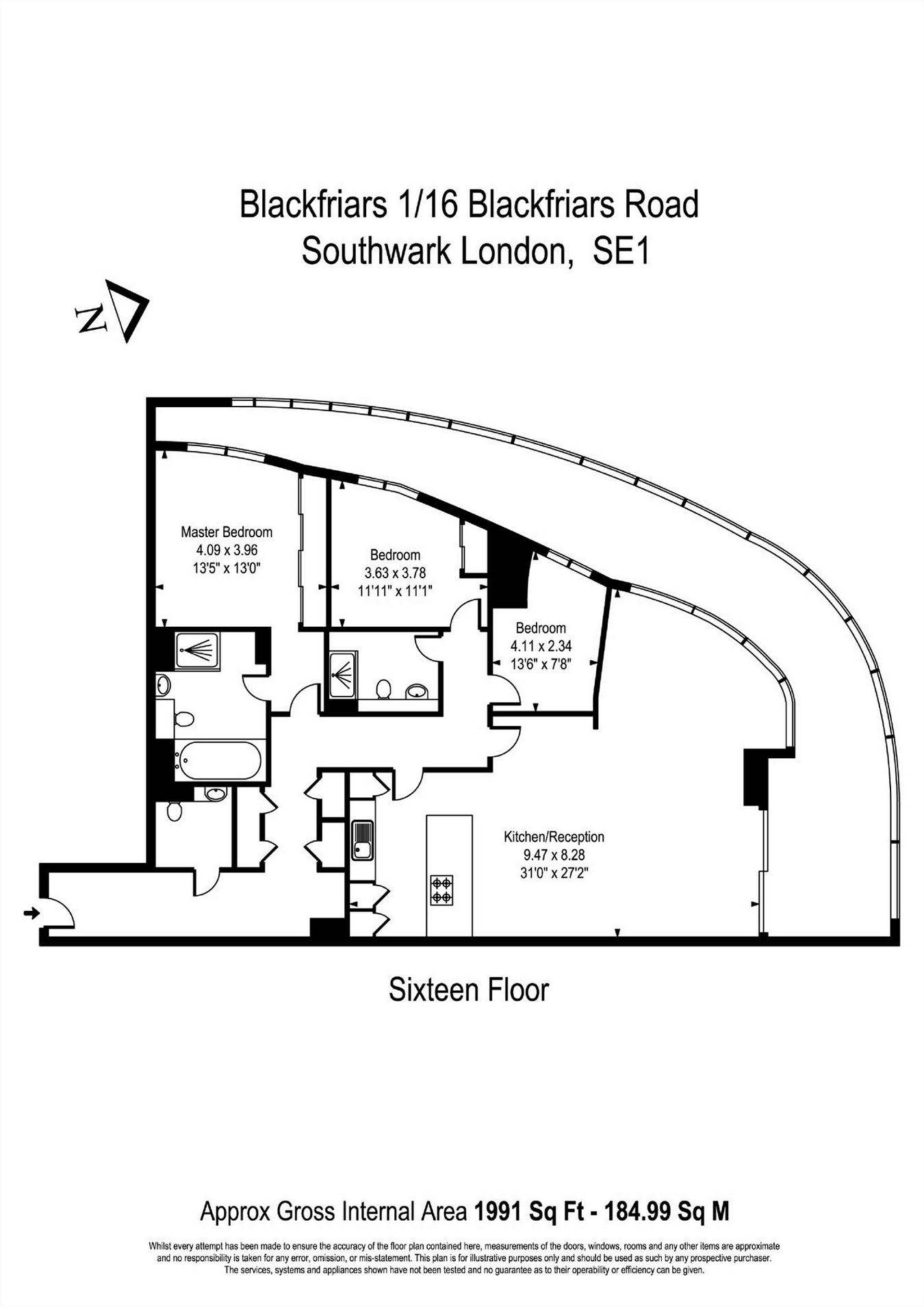 3 Bedrooms Flat to rent in One Blackfriars, 1-16 Blackfriars Road, Southwark SE1