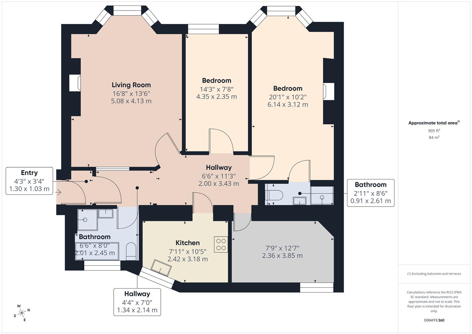 12A New Steine Mansions, Devonshire Place, Brighton floorplan