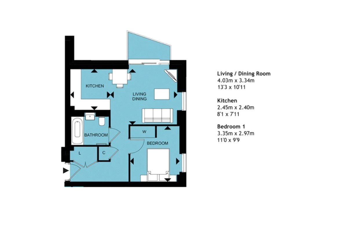 PRIVATE OR, 51, Aquifer House, Slough floorplan