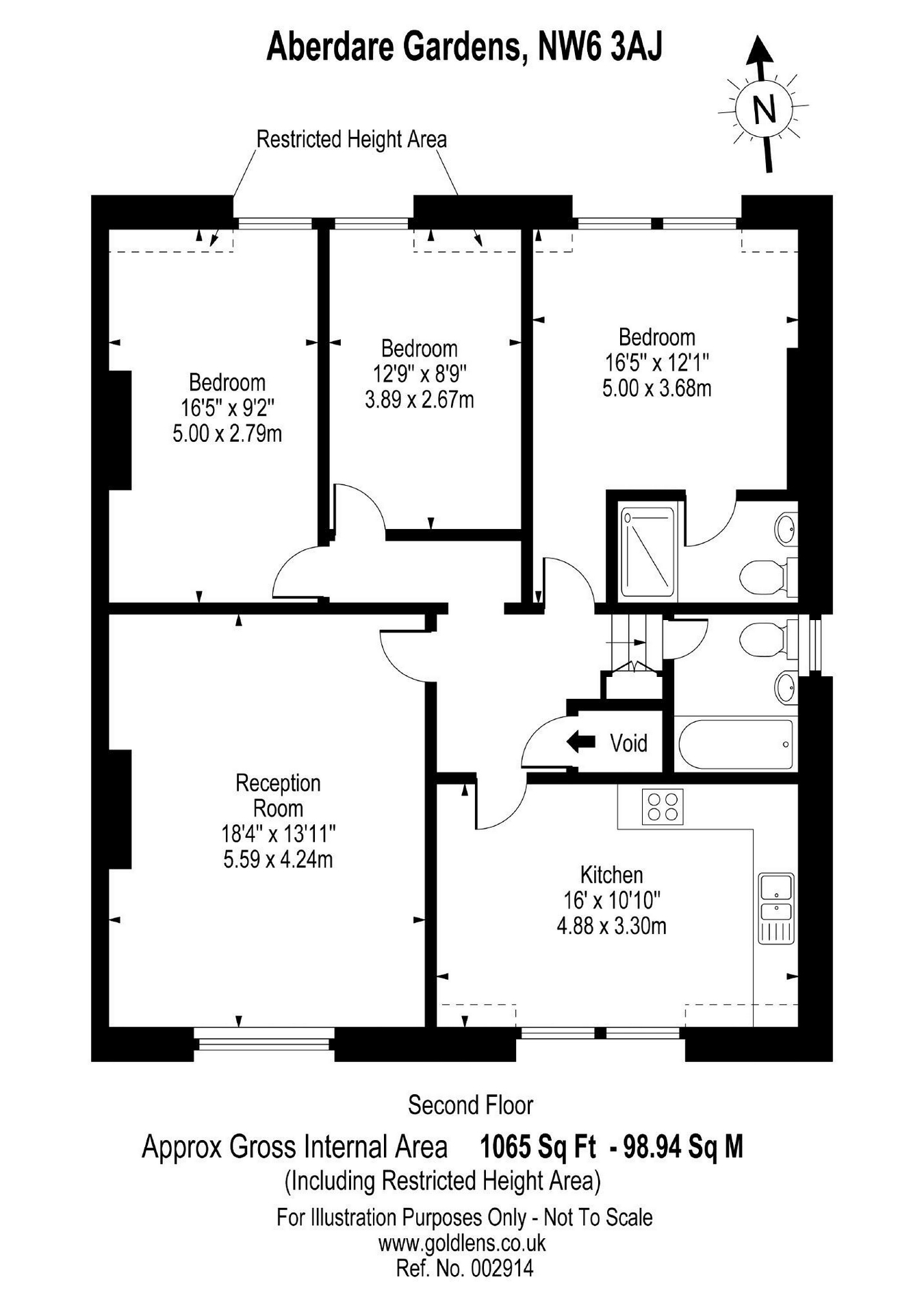 3 Bedrooms Flat to rent in Aberdare Gardens, London NW6