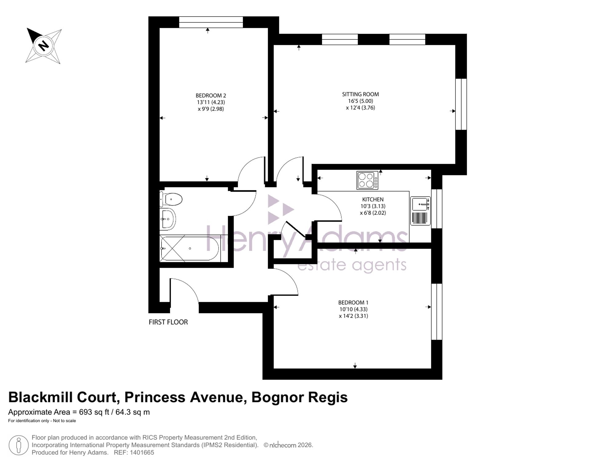 6 Blackmill Court, 27 Princess Avenue, Bognor Regis floorplan