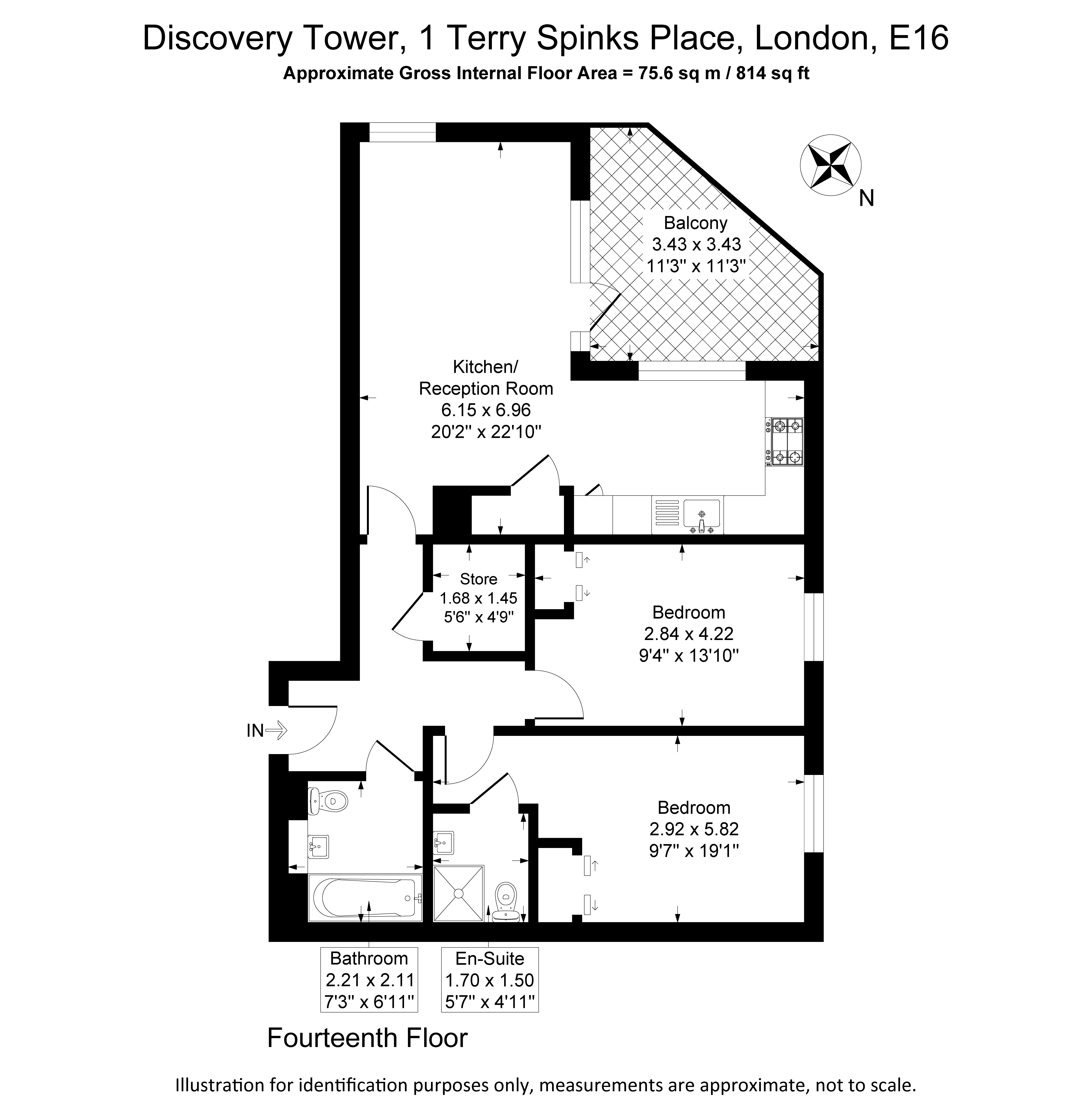 Discovery Tower, 126,1, Terry Spinks Place, London floorplan