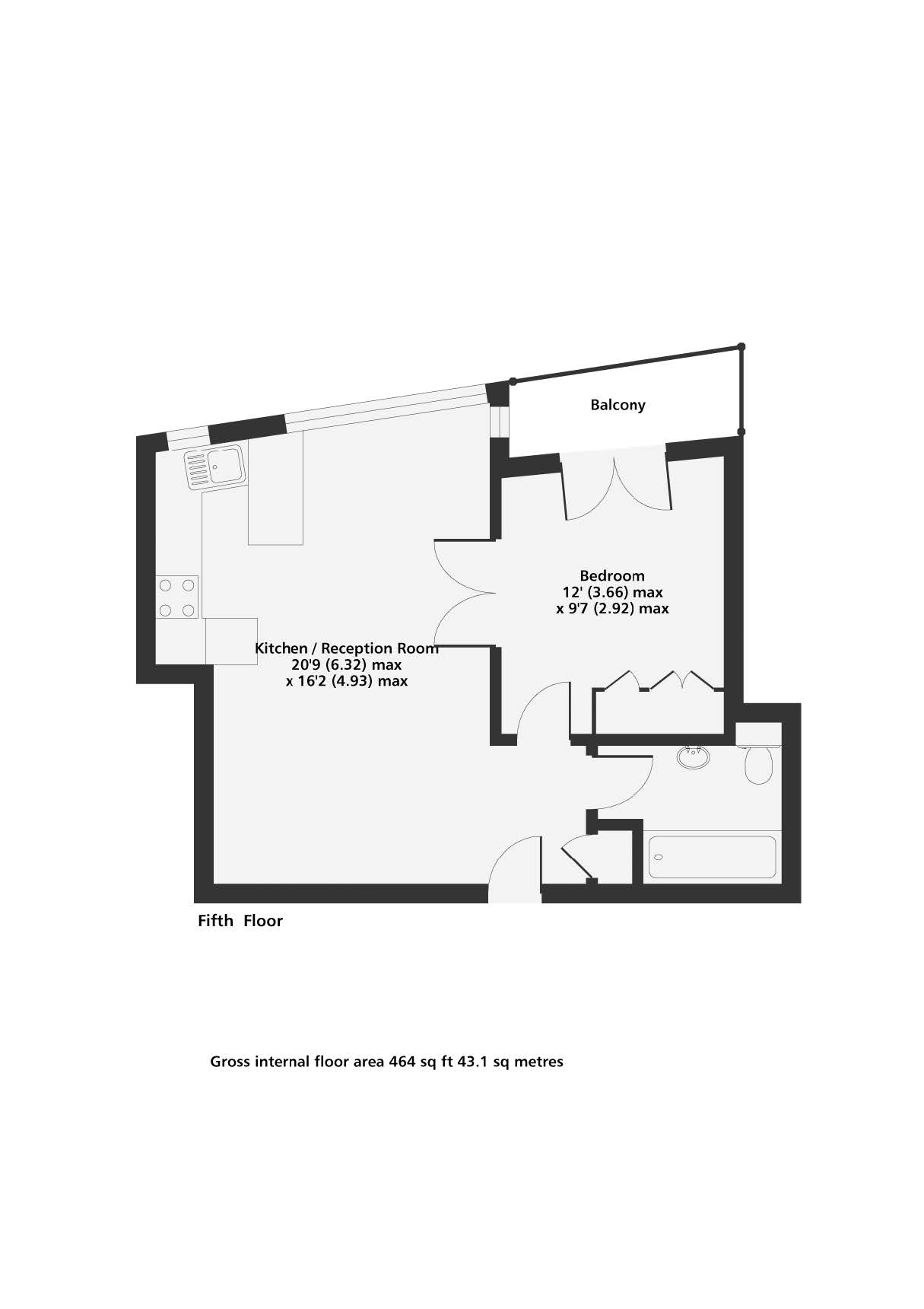 Oslo Court, London floorplan