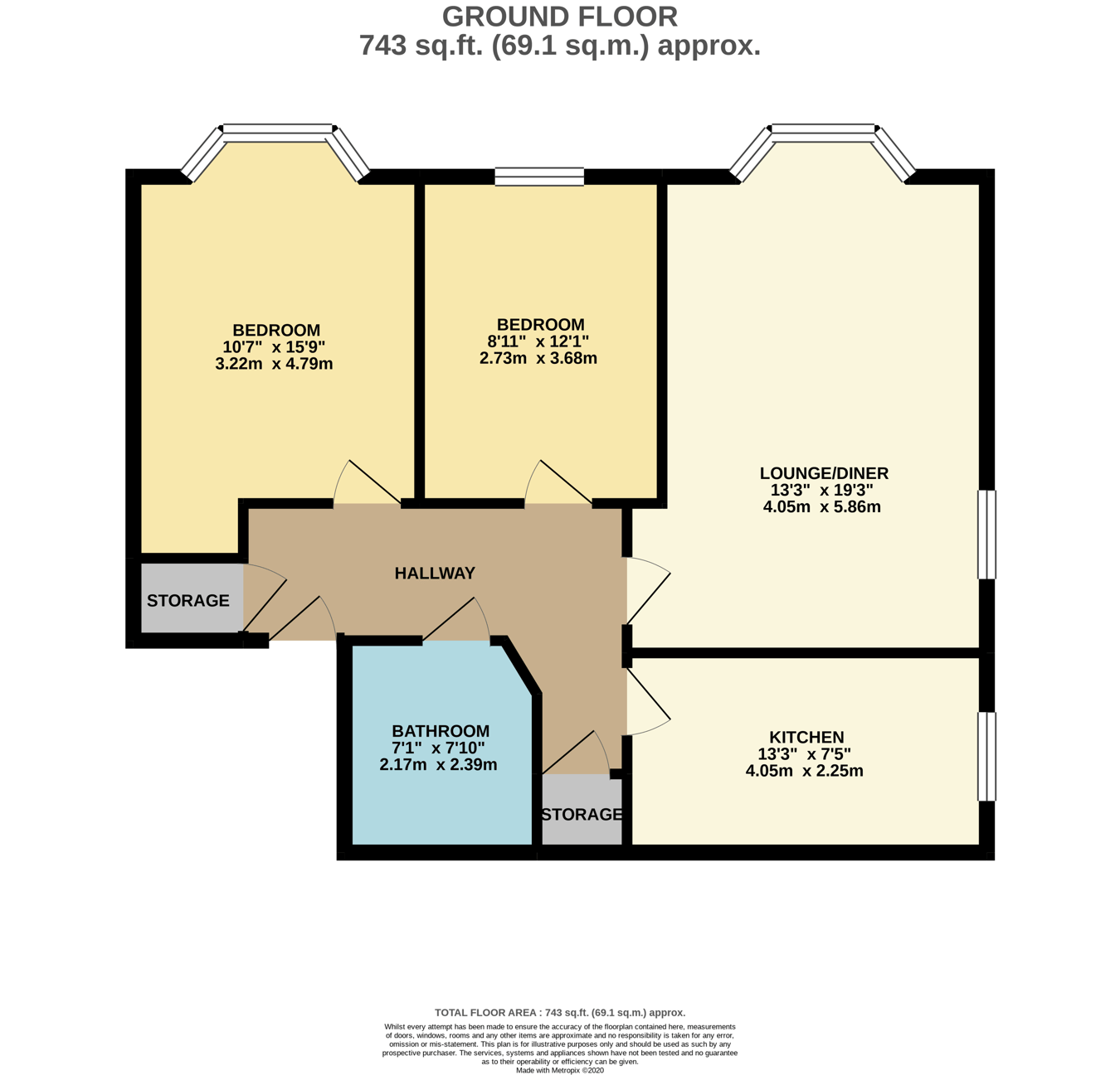 Flat 1, 65, Amherst Road, Bexhill-on-Sea floorplan