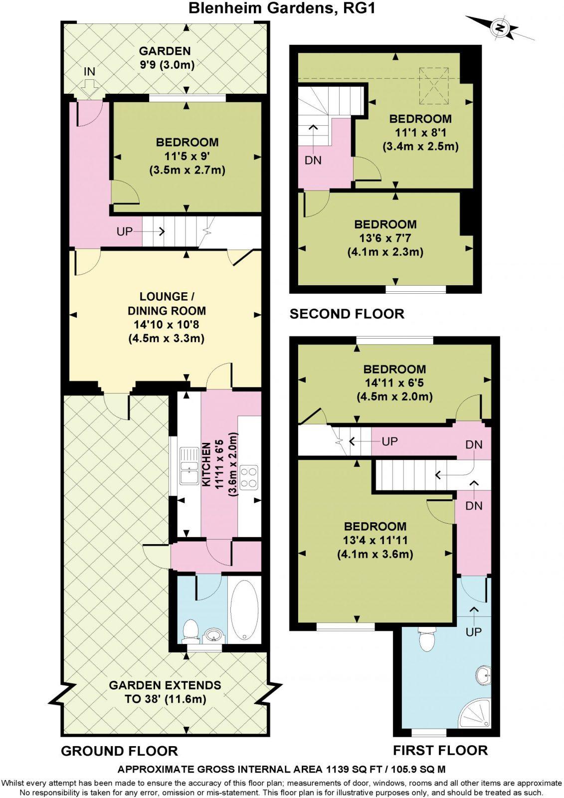 2, Blenheim Gardens, Reading floorplan