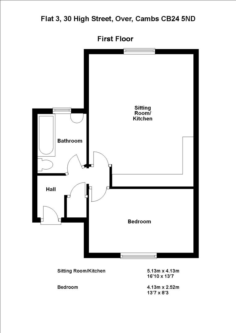 Flat 3, 30 High Street, Cambridge floorplan