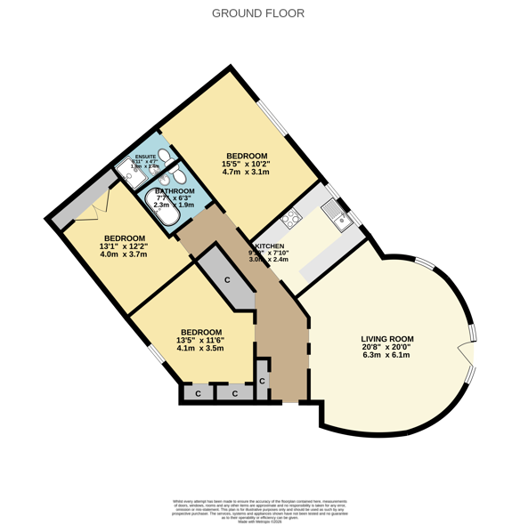 2,Flat 3, James Short Park, Falkirk floorplan