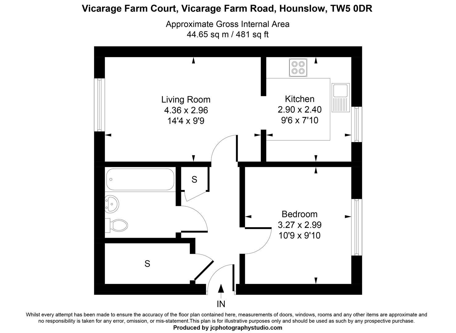 Flat 4, Vicarage Farm Court, Vicarage Farm Road, Hounslow floorplan