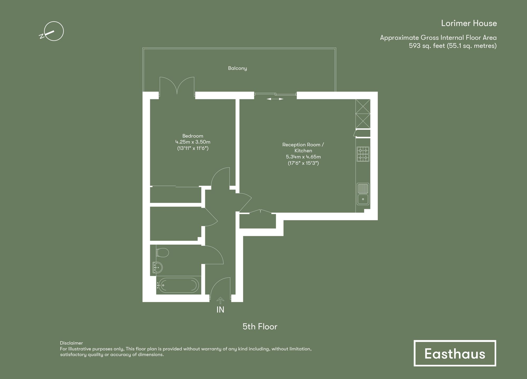 Flat 504, Lorimer House, London floorplan