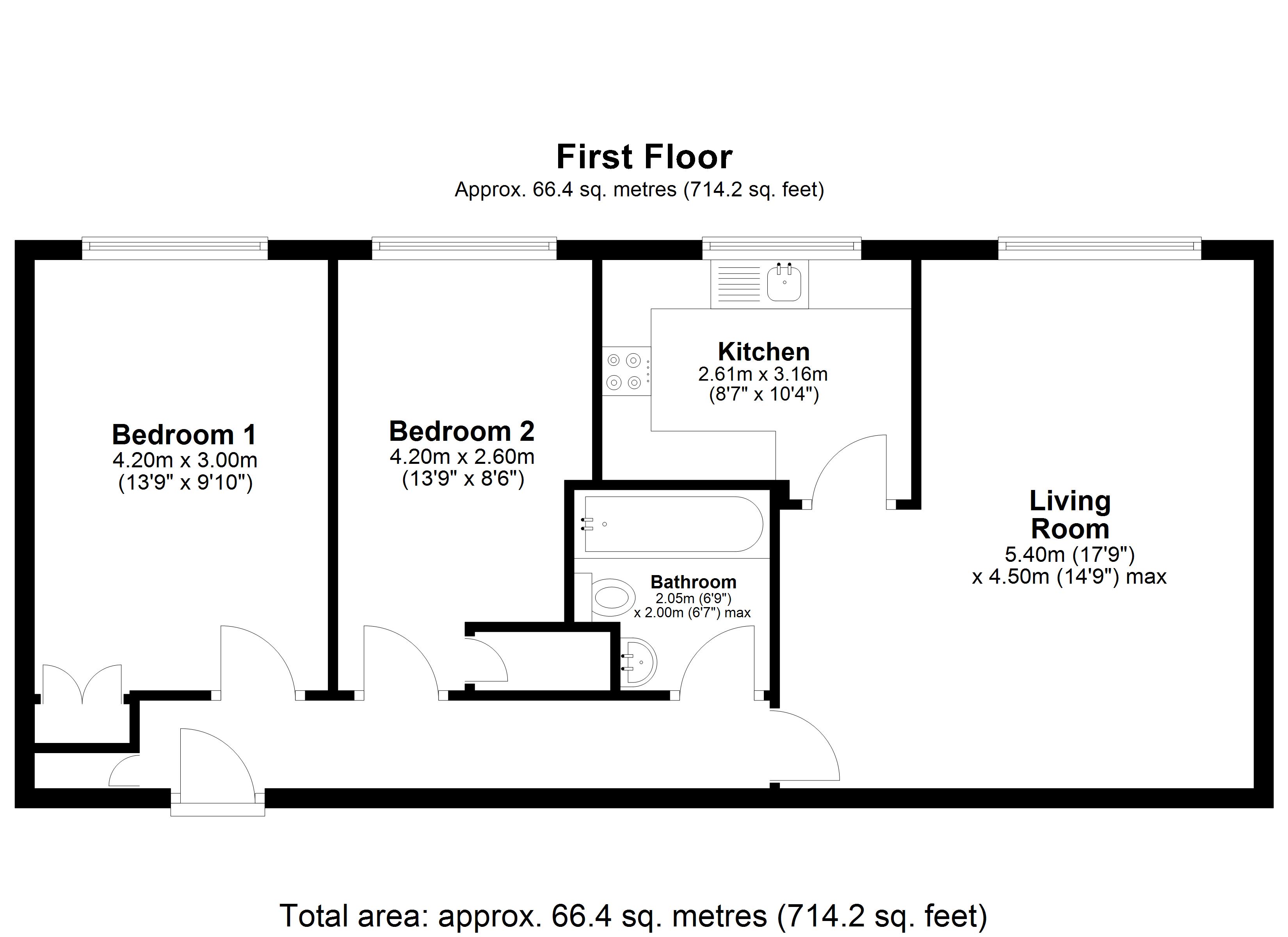 Flat 46, Coniston Court, Holland Road, Hove floorplan