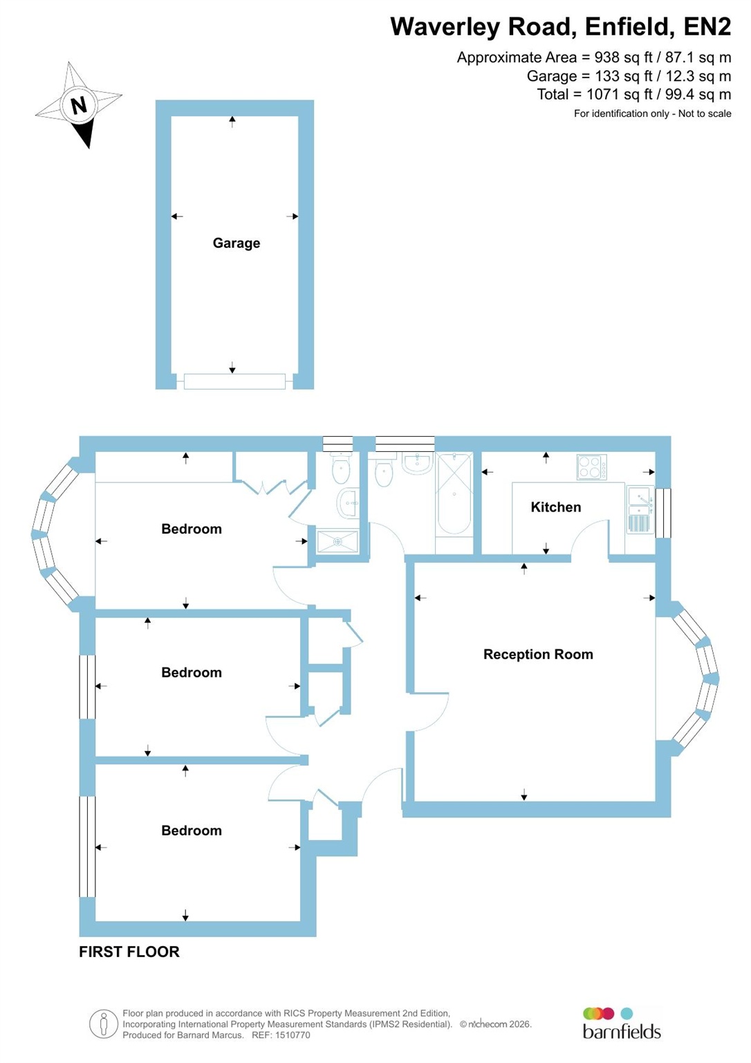 3, Barrydene Court, Waverley Road, Enfield floorplan