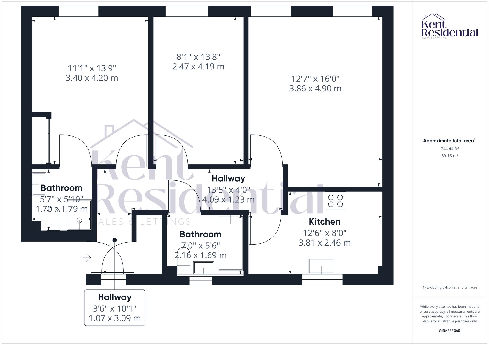 Flat 3, Kingswood House, Maidstone floorplan