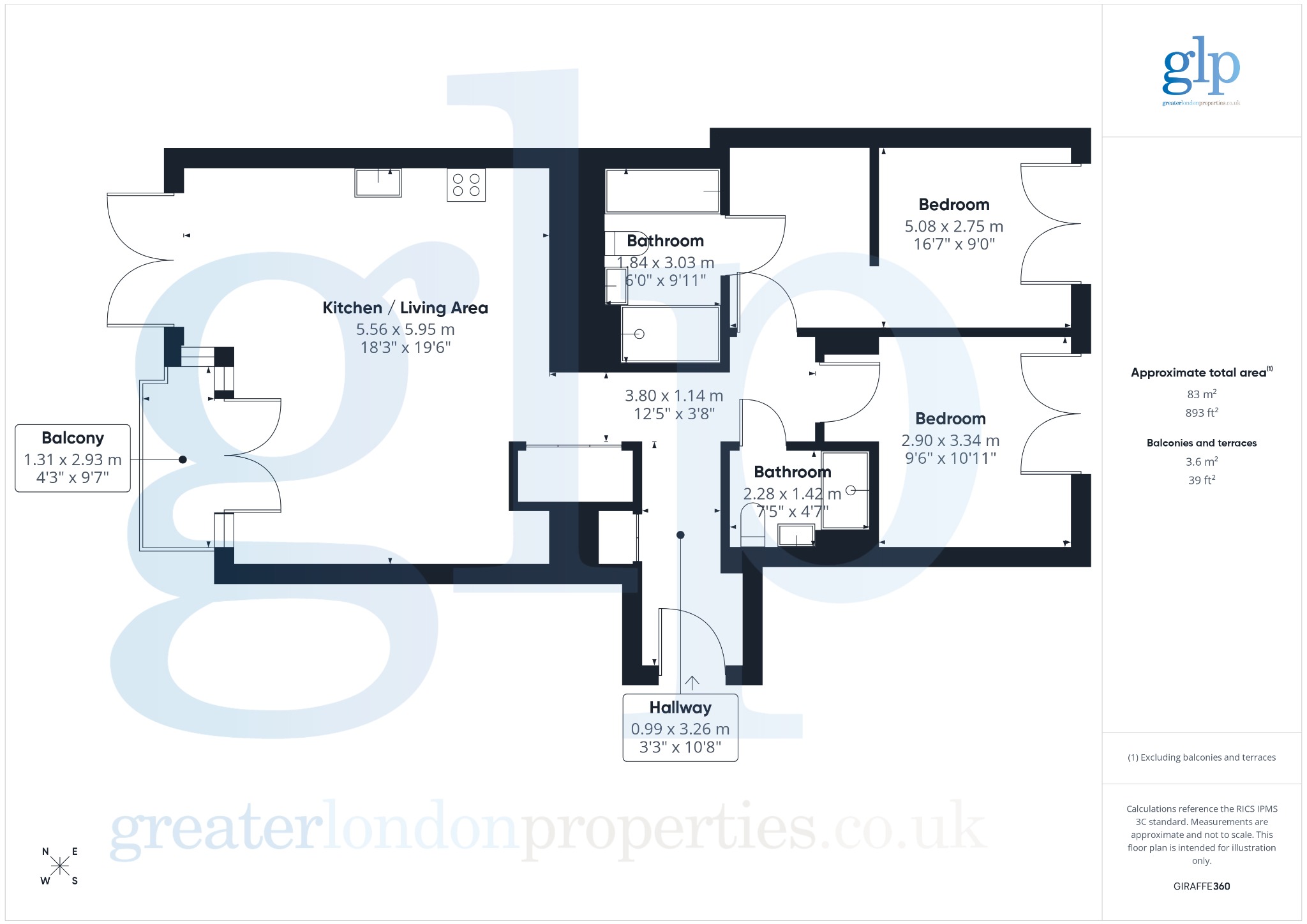 Apartment 4.3, Percivall House, London floorplan