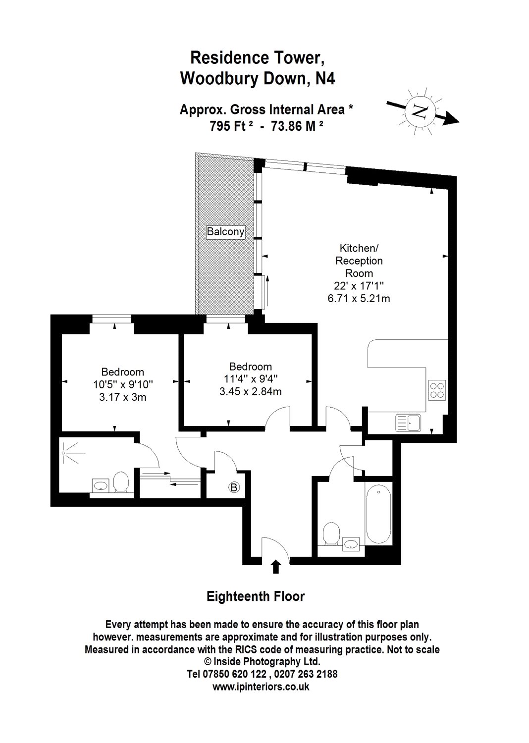 2 Bedrooms Flat to rent in Residence Tower, Woodberry Down N4