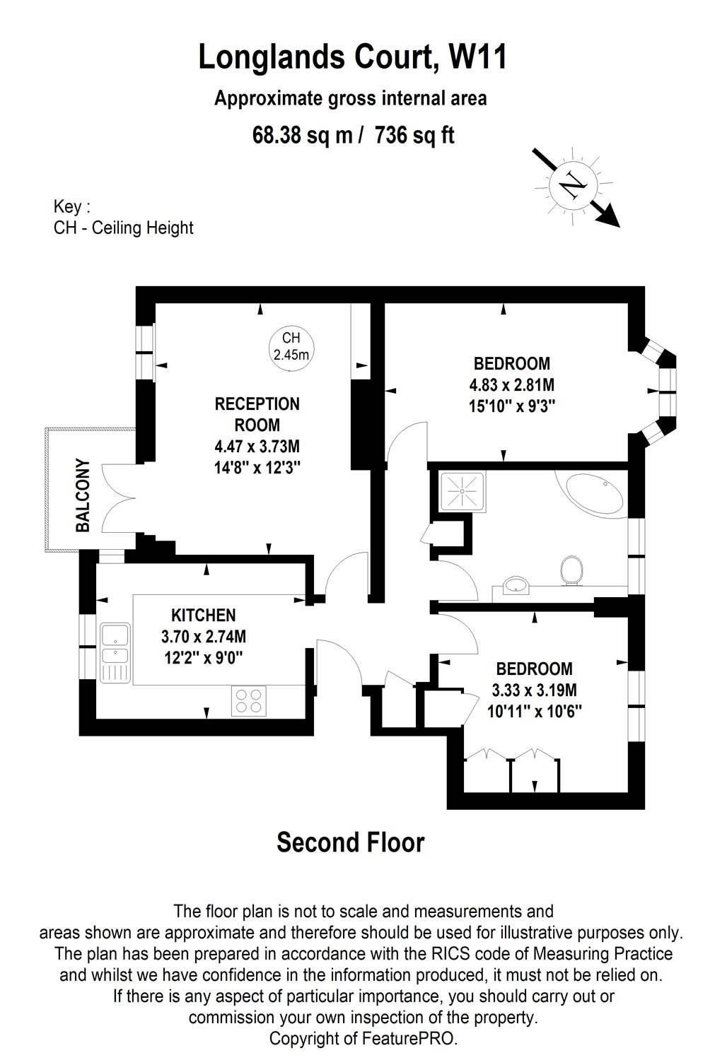 2 Bedrooms Flat to rent in Longlands Court, Notting Hill, London W11