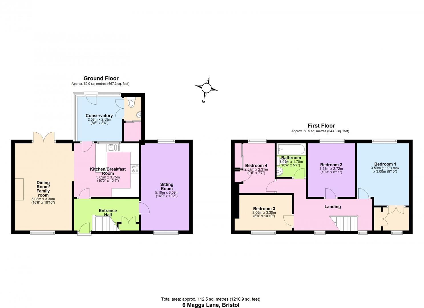 6, Maggs Lane, Bristol floorplan