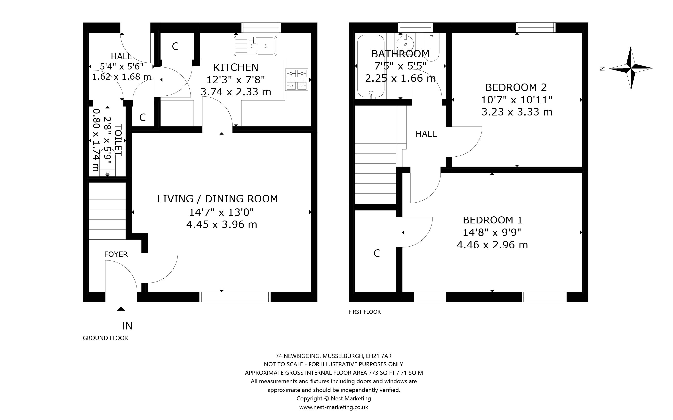 74, Newbigging, Musselburgh floorplan