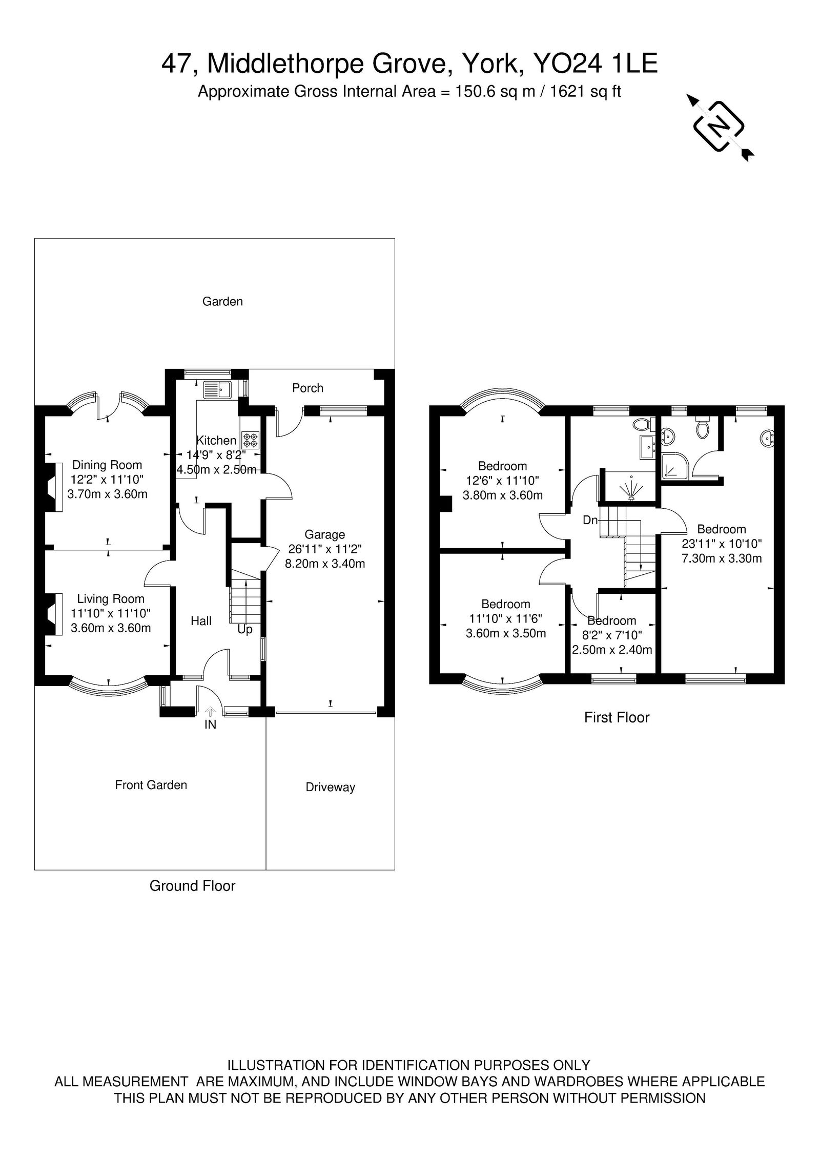 47, Middlethorpe Grove, York, YO24 1LE floorplan