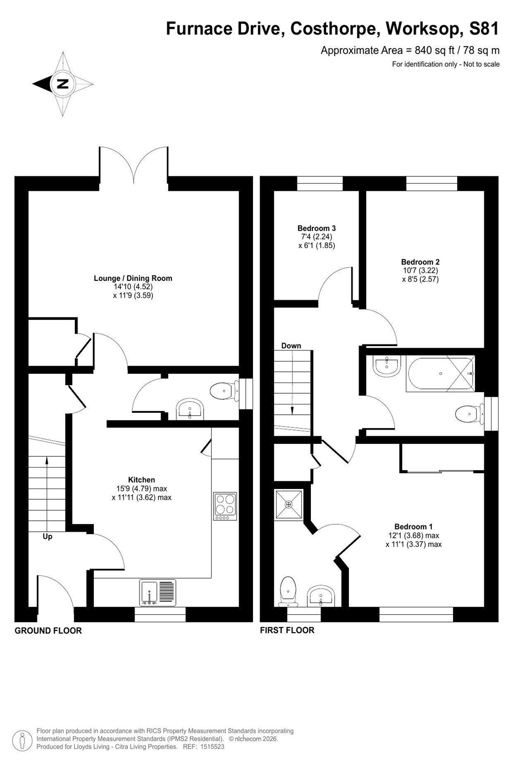 19, Furnace Drive, Costhorpe, Worksop floorplan