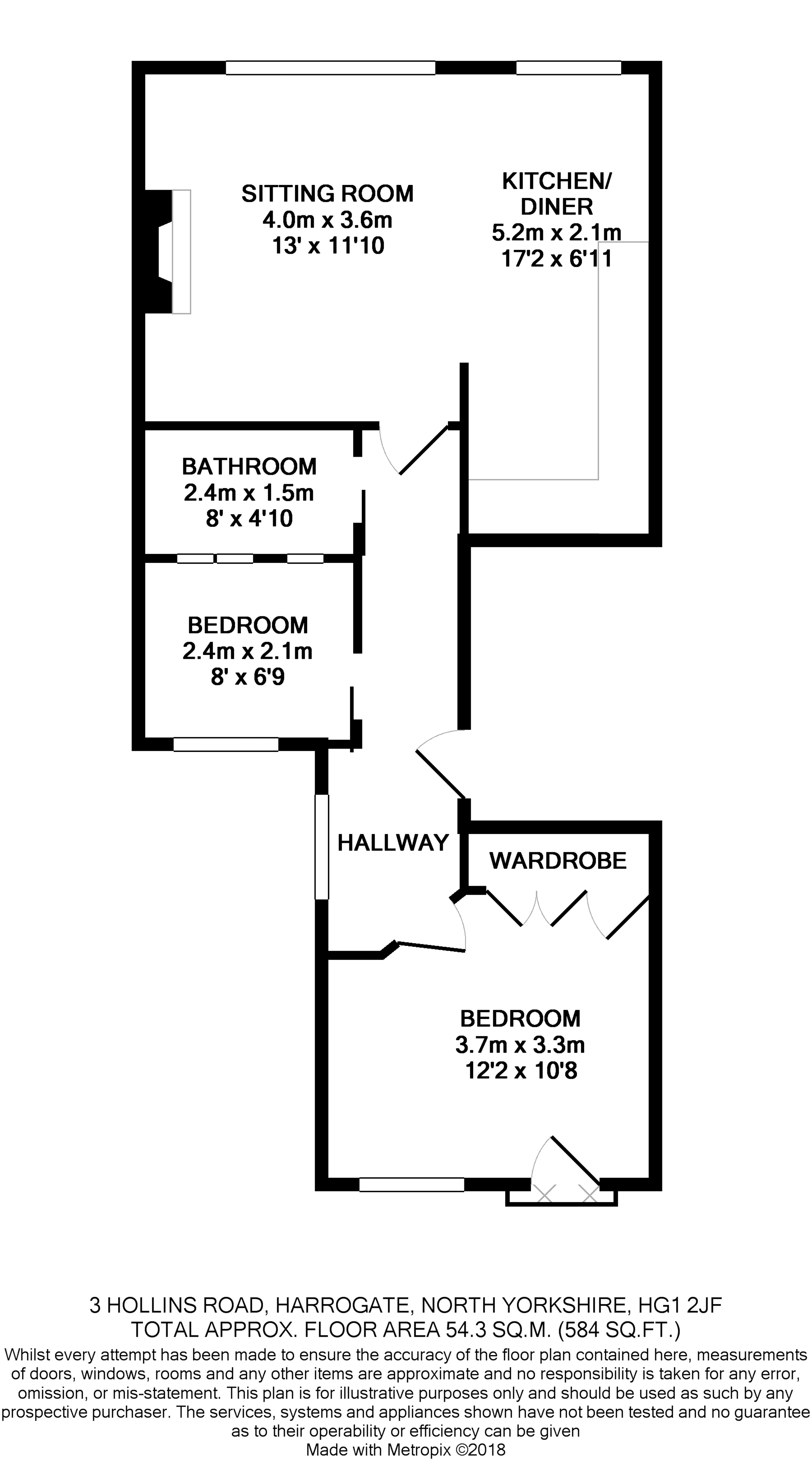2 Bedrooms Flat for sale in 3 Hollins Road, Harrogate HG1