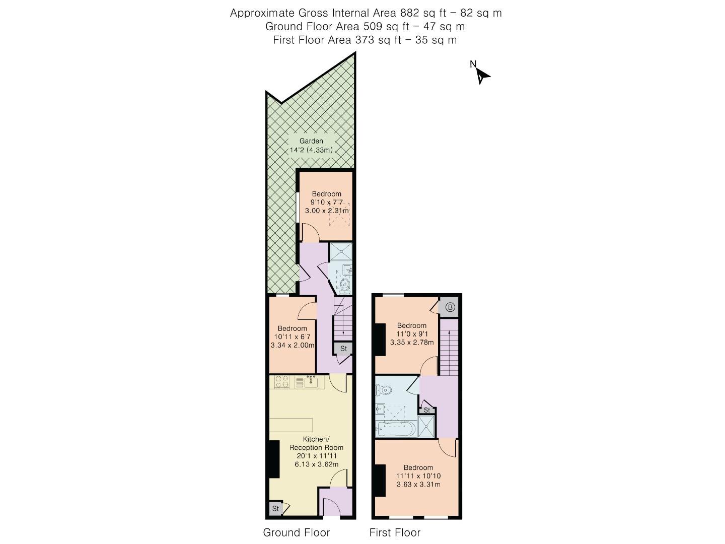 95, Southampton Way, London floorplan