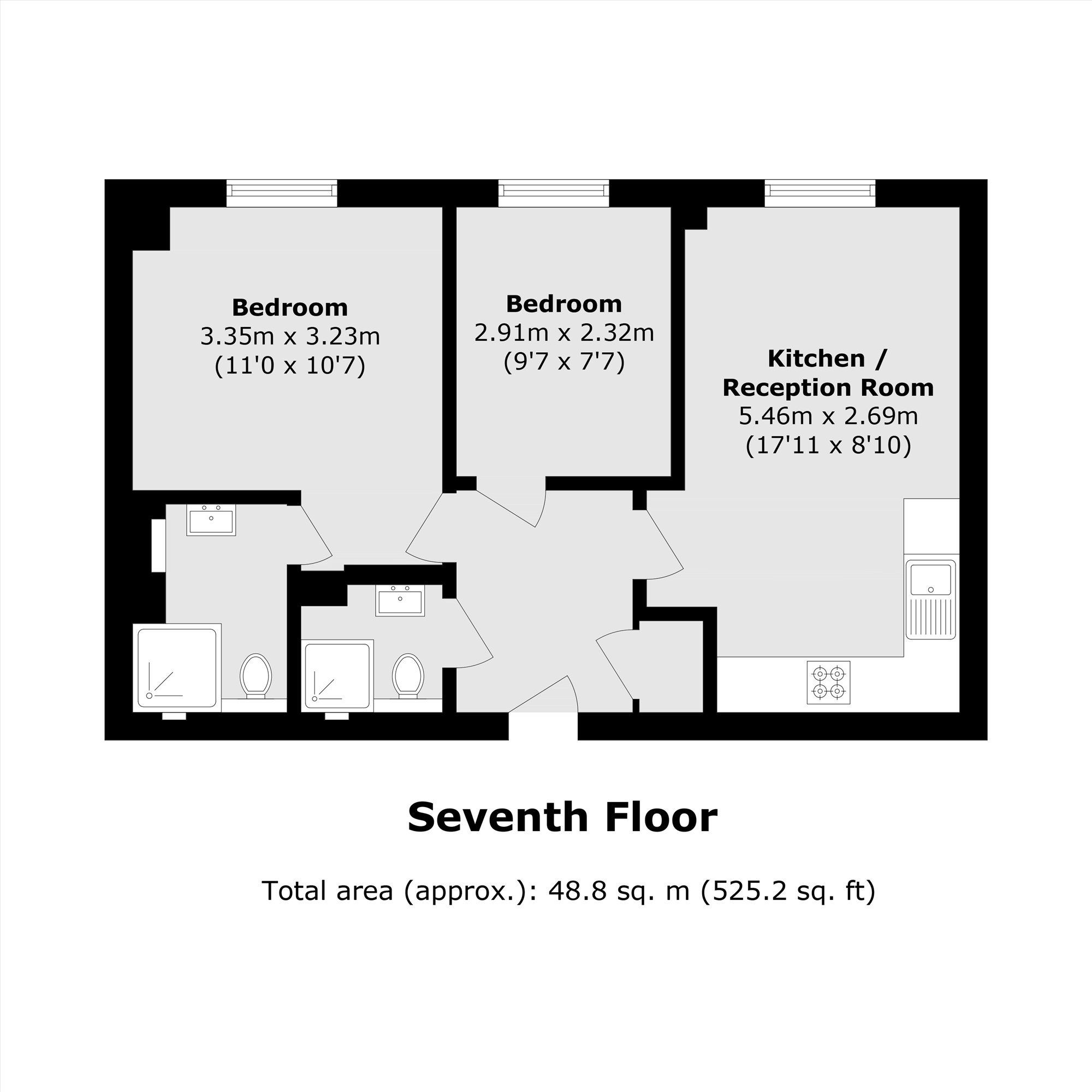 Flat 101, 5, Chicheley Street, London floorplan