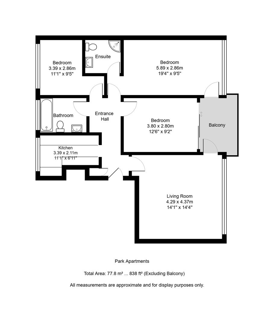 14 The Park Apartments, London Road, Preston floorplan
