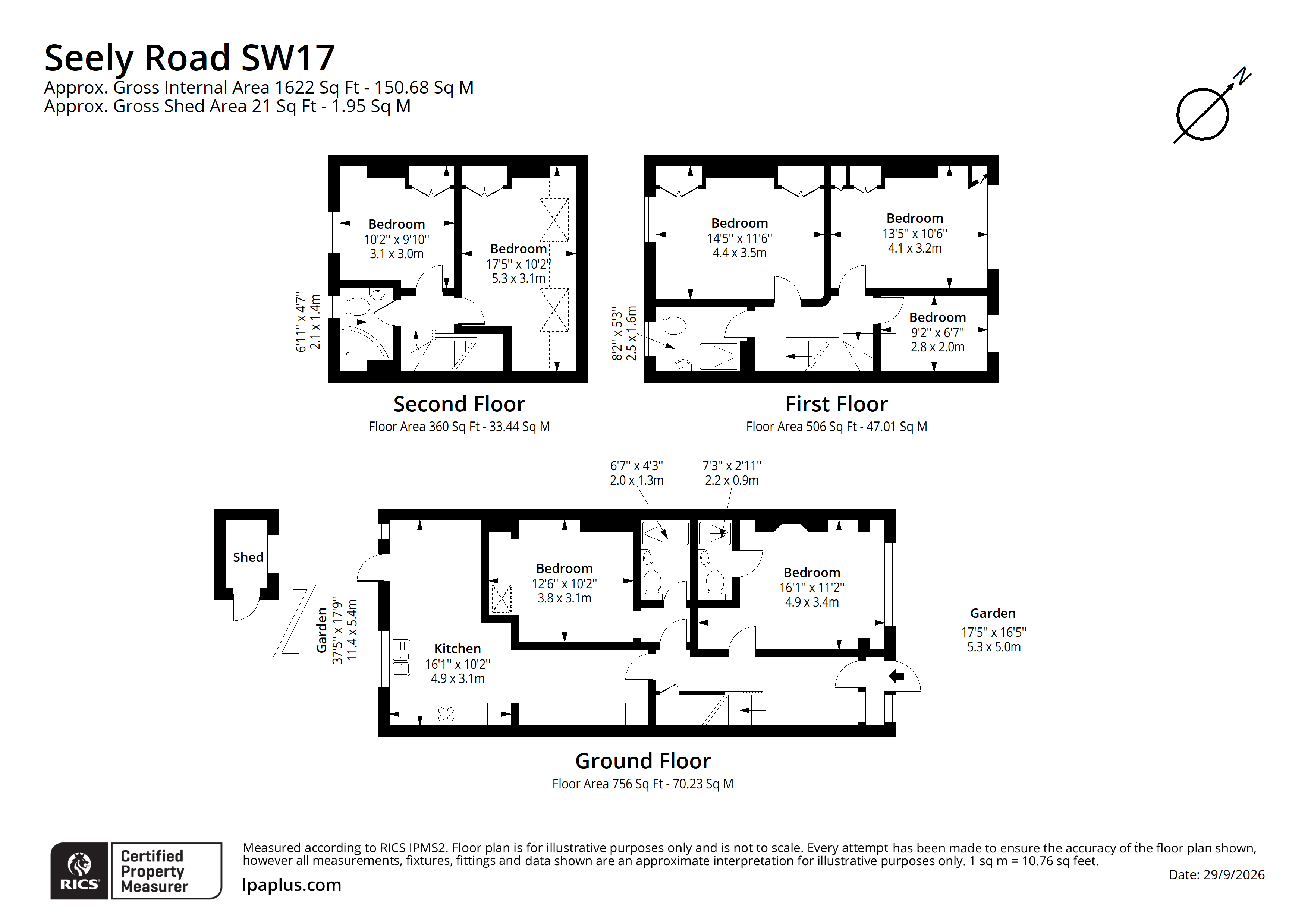 222, Seely Road, London floorplan