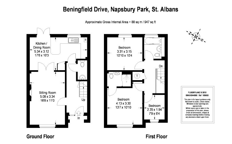 Beningfield Drive, London Colney, St.Albans AL2, 3 bedroom terraced