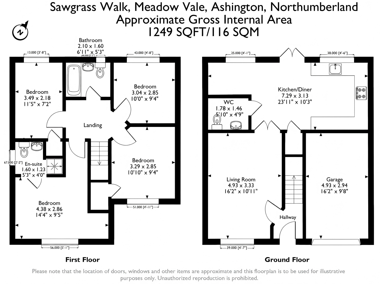 23, Sawgrass Walk, Ashington floorplan