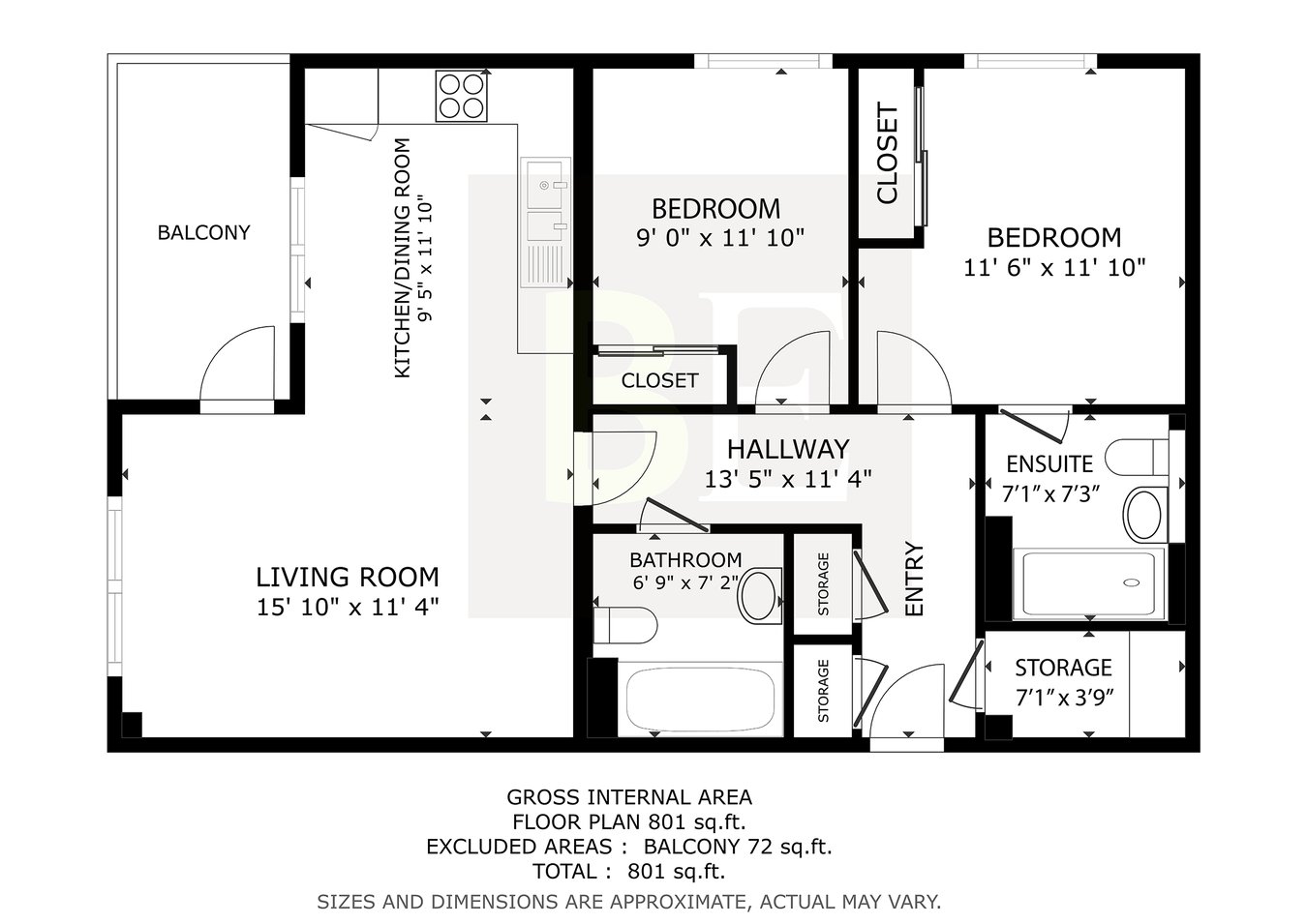 Apartment A19 Pavilion I, The Pavilions, La Route de Beaumont, St Peter floorplan