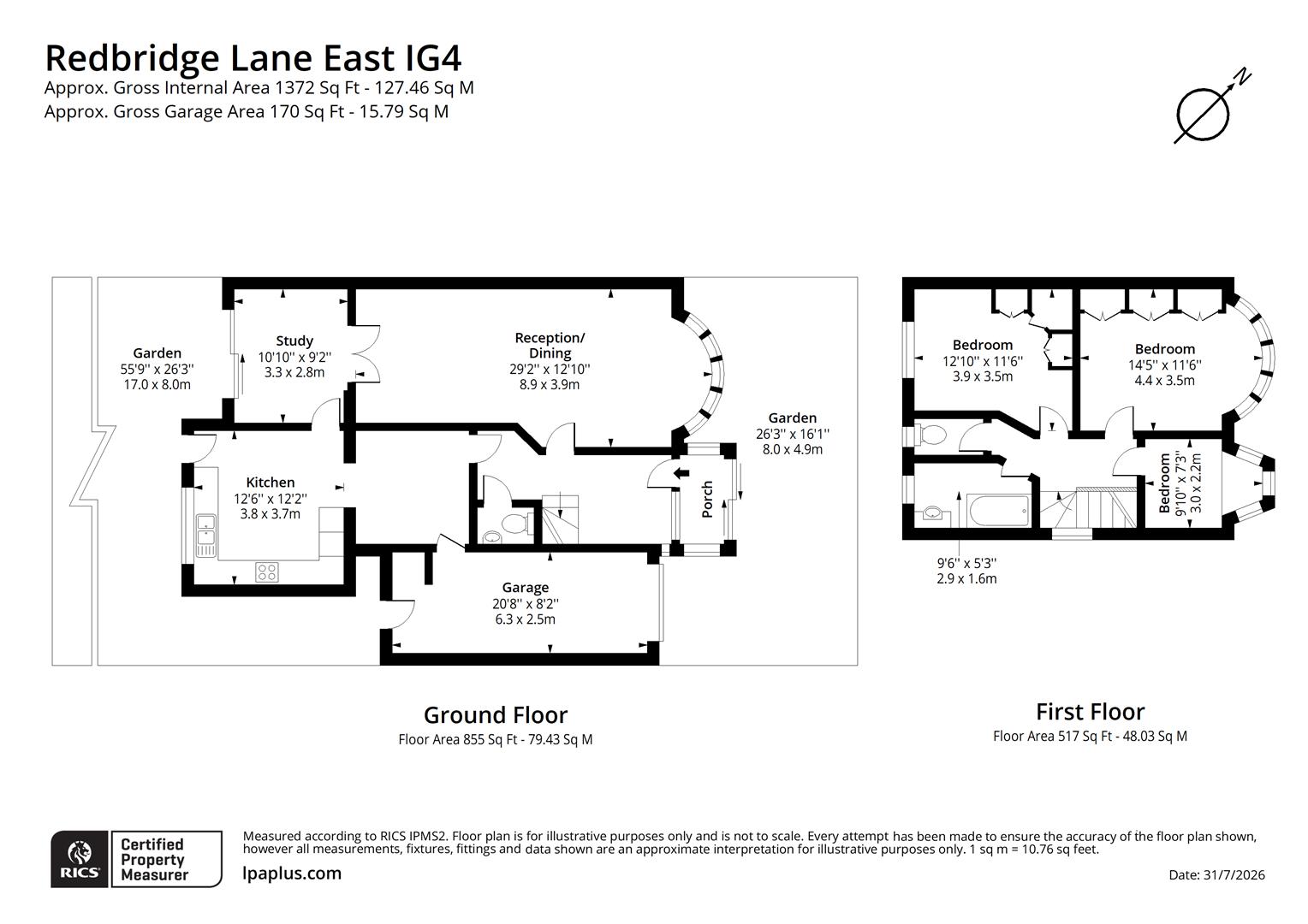 72, Redbridge Lane East, Ilford floorplan