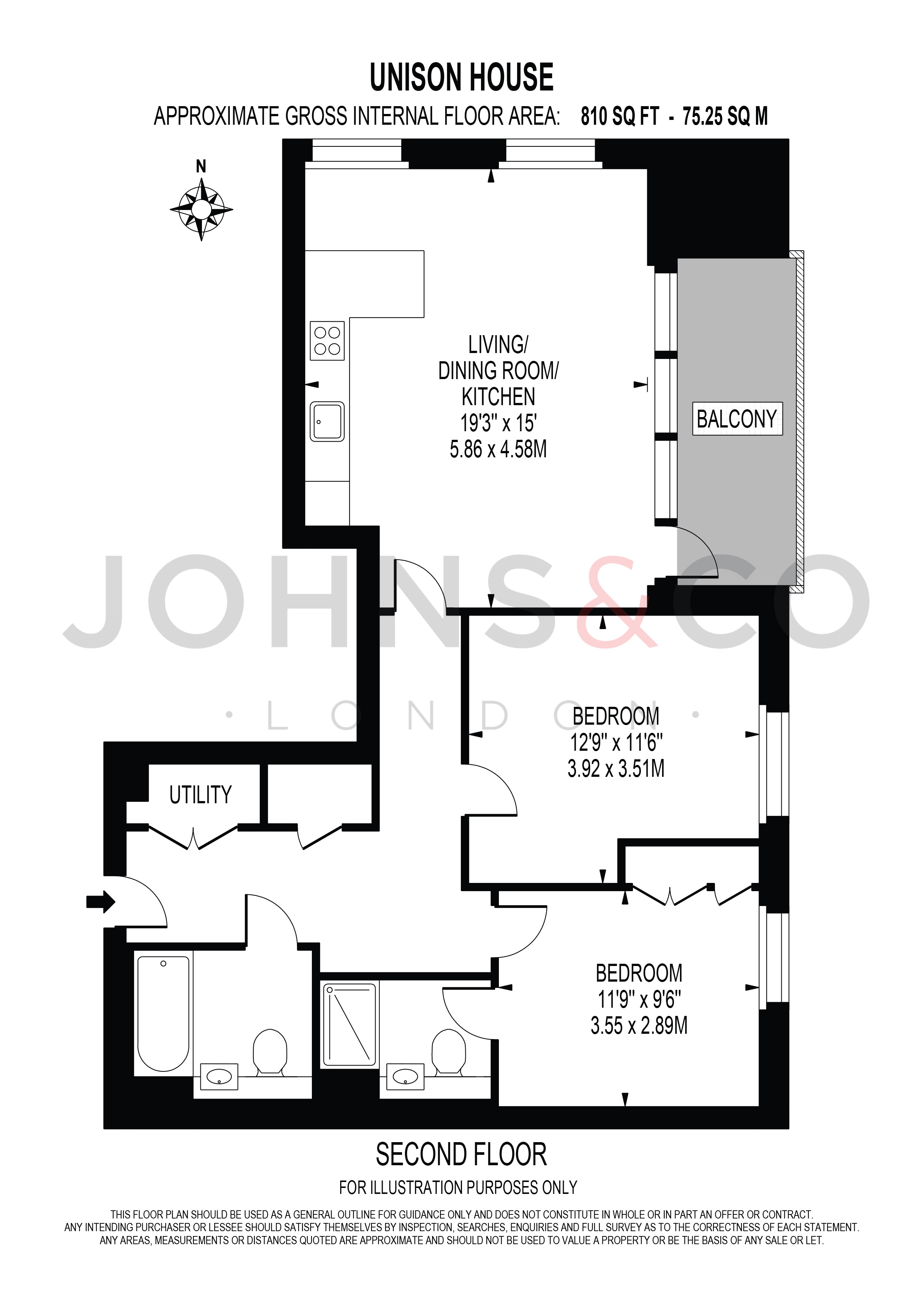 Flat 40 Unison House 90, Beresford Avenue, Wembley floorplan