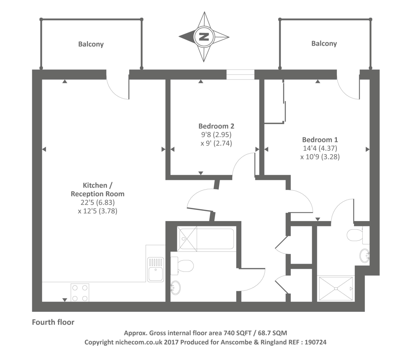 2 Bedrooms Flat to rent in Edgware Green, Edgware HA8