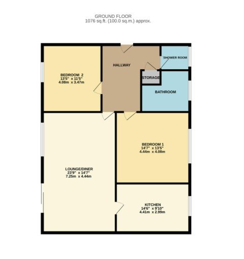 Flat 3 Hillside House, Hill Side, Heaton floorplan