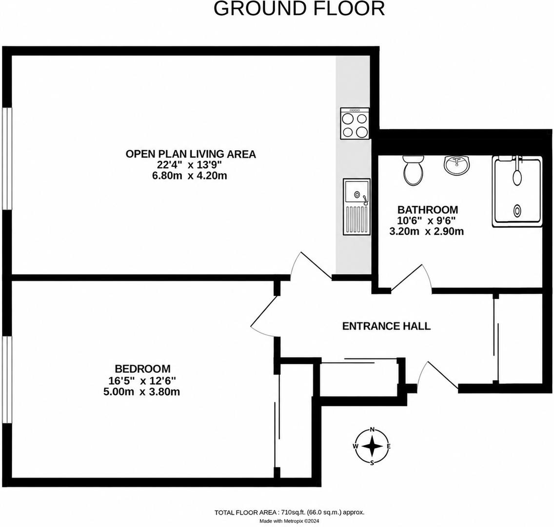 Flat 48, Kings House, Queens Gardens, Hove floorplan