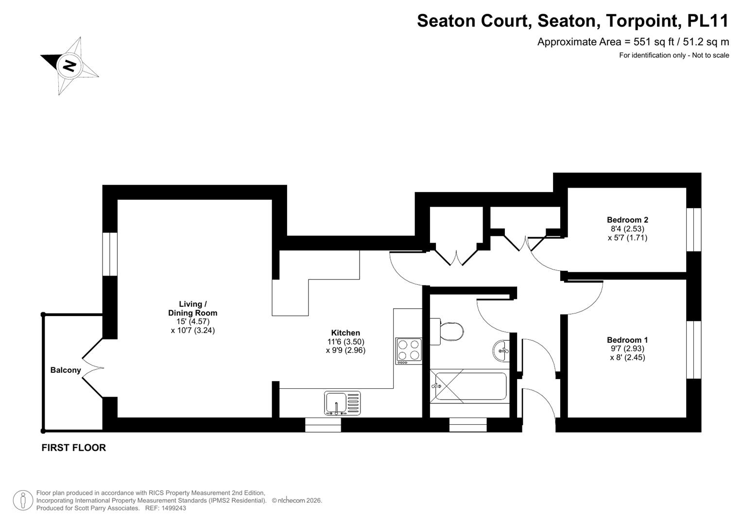 Flat 8, Seaton Court, Seaton, Torpoint floorplan
