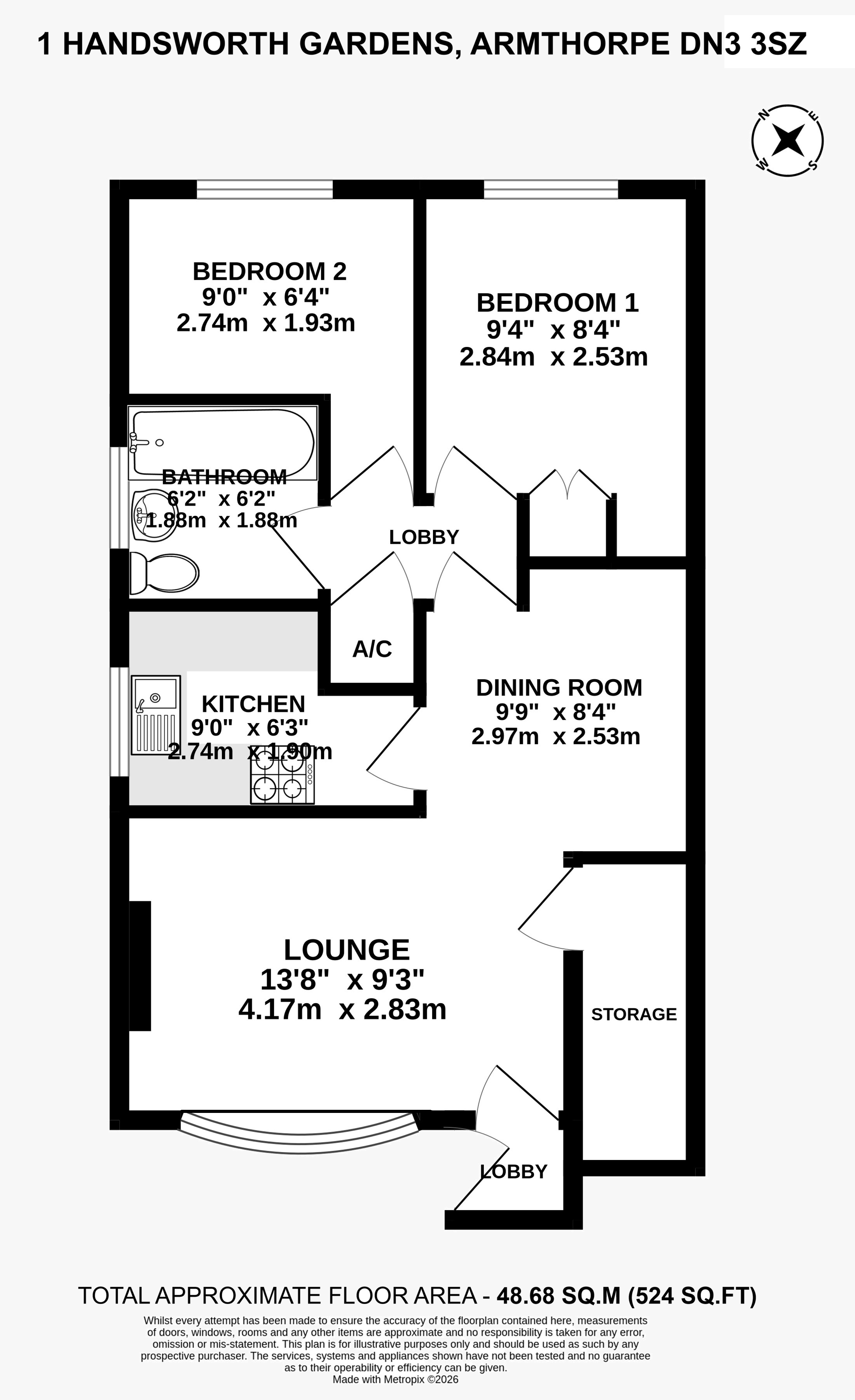 1, Handsworth Gardens, Doncaster floorplan