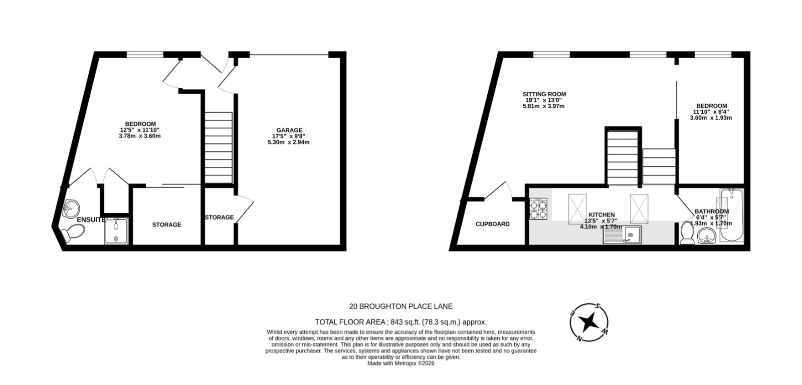 20 Broughton Place Lane, Edinburgh floorplan