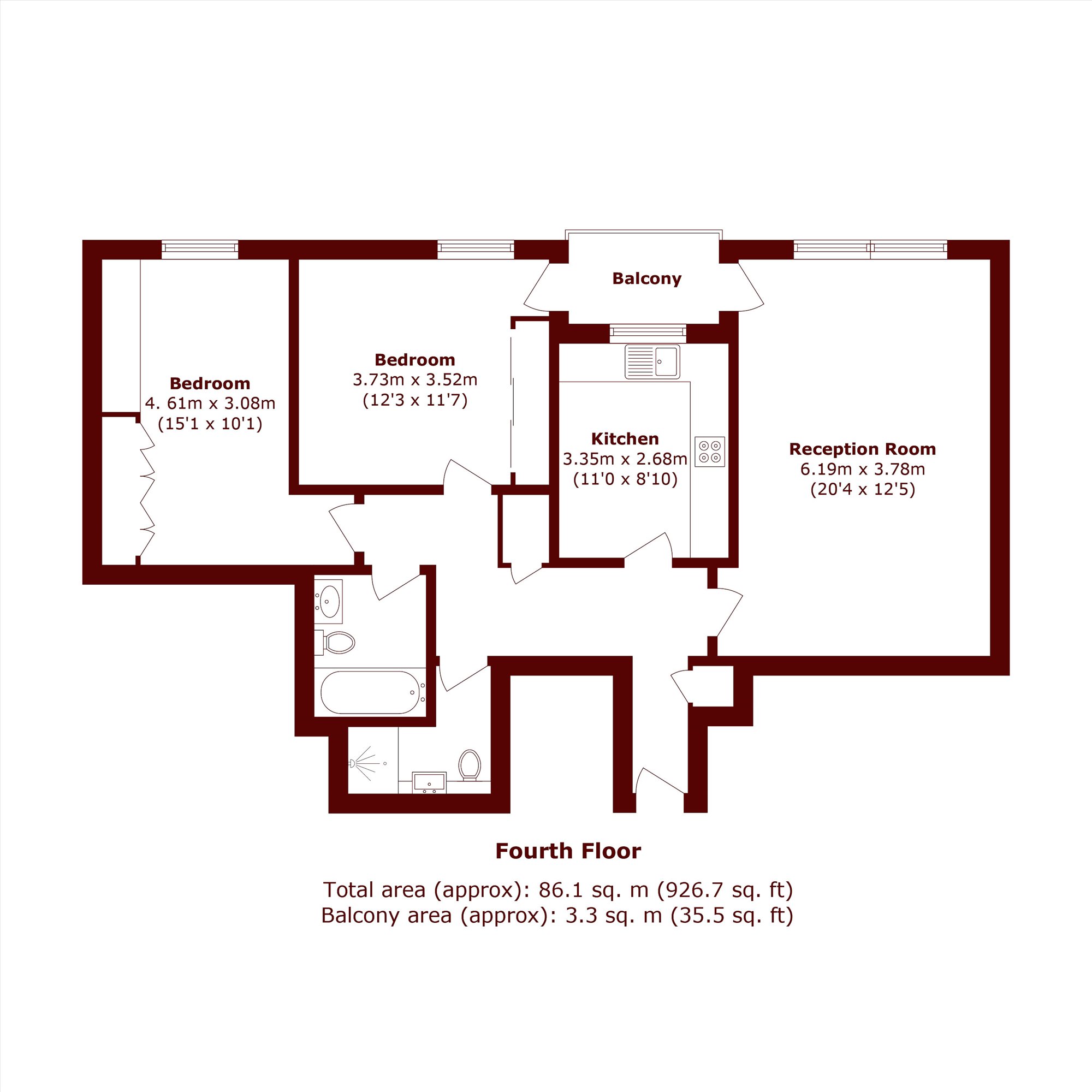 33, Rosebank, London floorplan