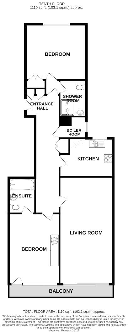 11b South Cliff Tower, Bolsover Road, Eastbourne floorplan
