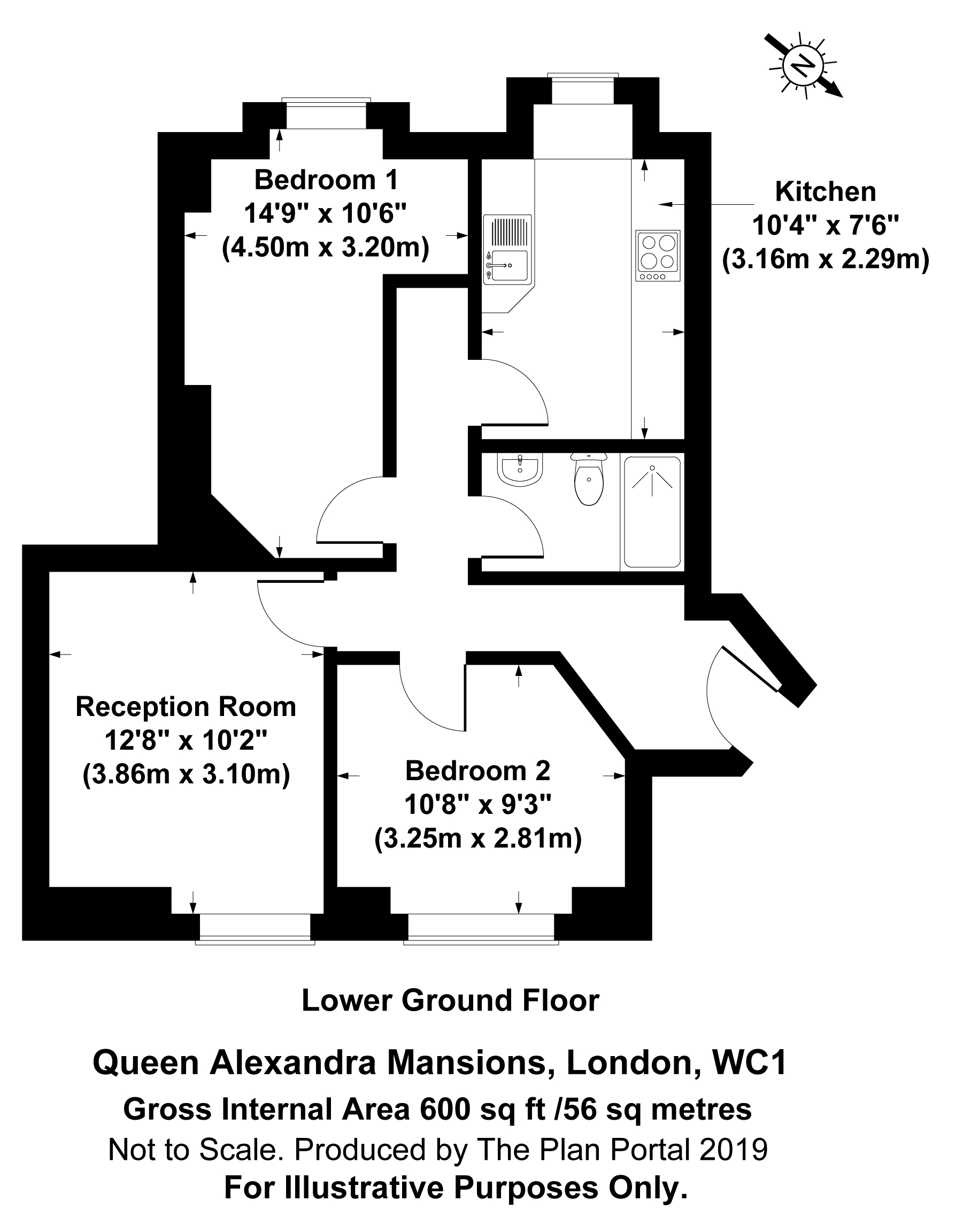 2 Bedrooms  for sale in Queen Alexandra Mansions, Judd Street, London WC1H