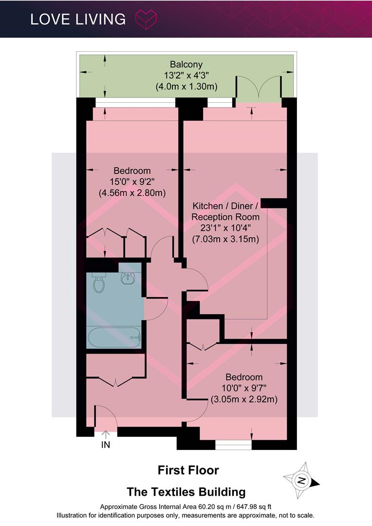 Flat 28, The Textile Building 31A, Chatham Place, London floorplan