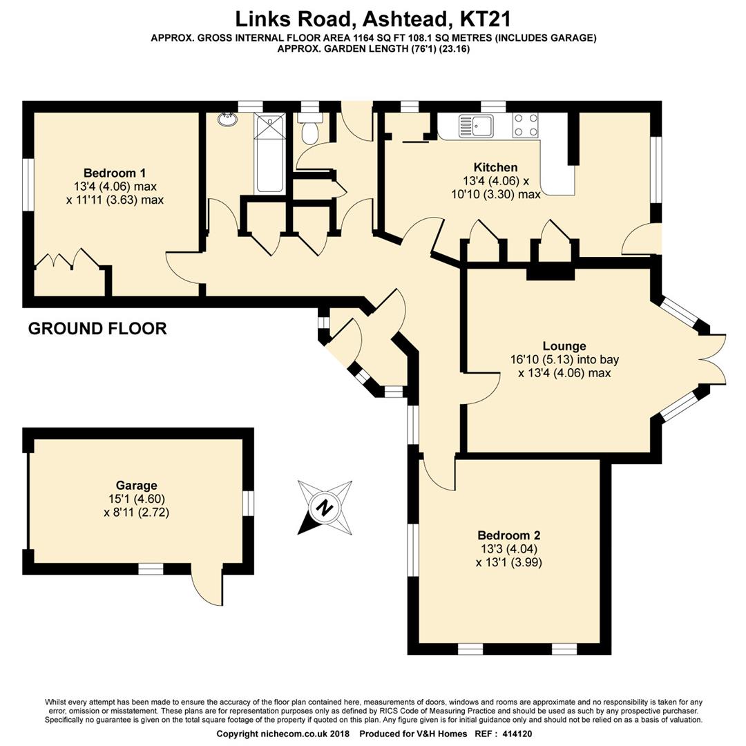 2 Bedrooms Detached bungalow for sale in Links Road, Ashtead KT21