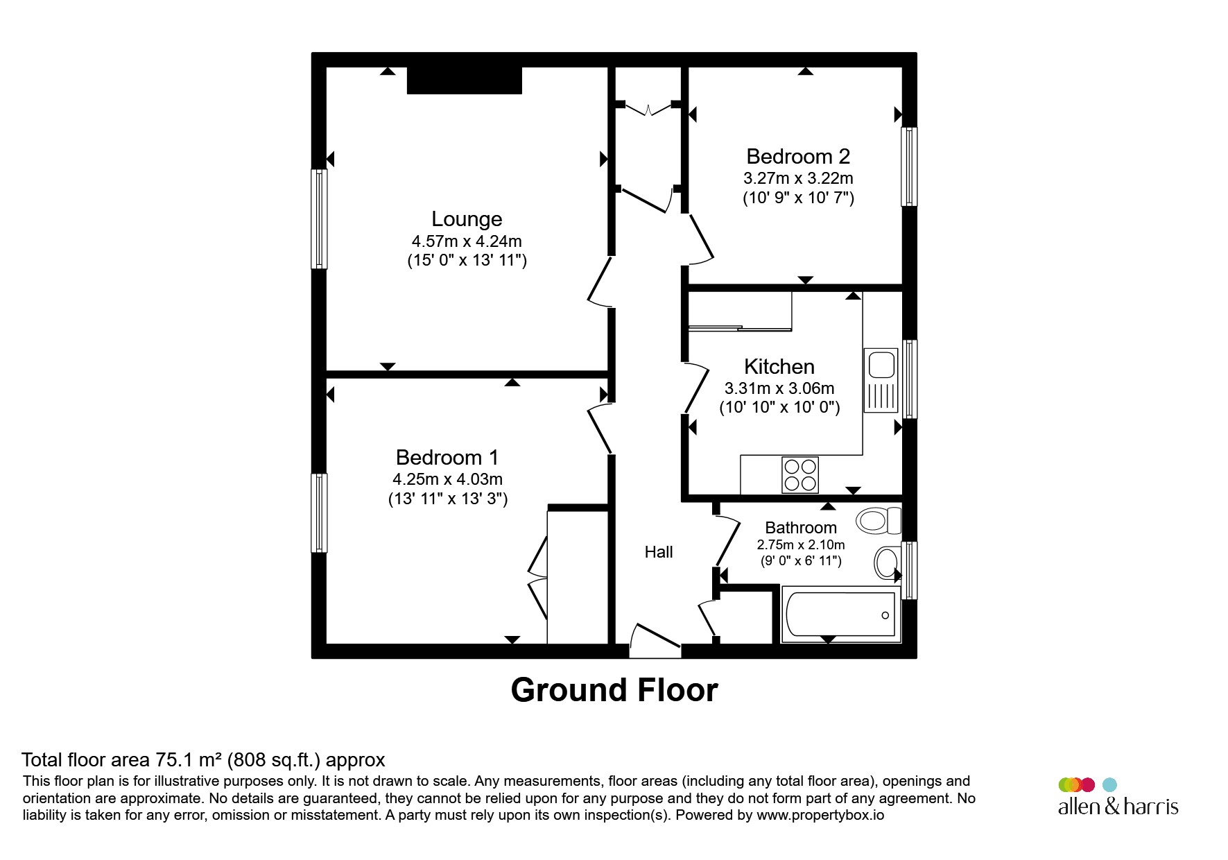 2, Peveril Court, Glasgow floorplan